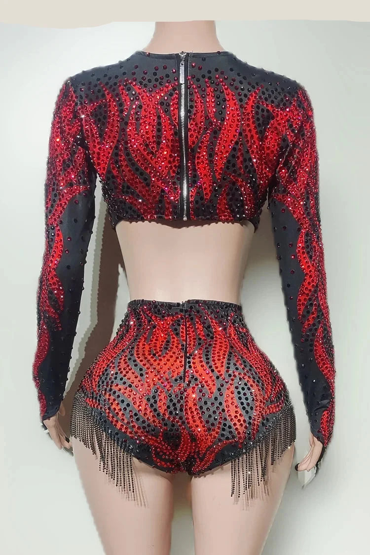 Crimson Crystal Two-Piece Festival Set