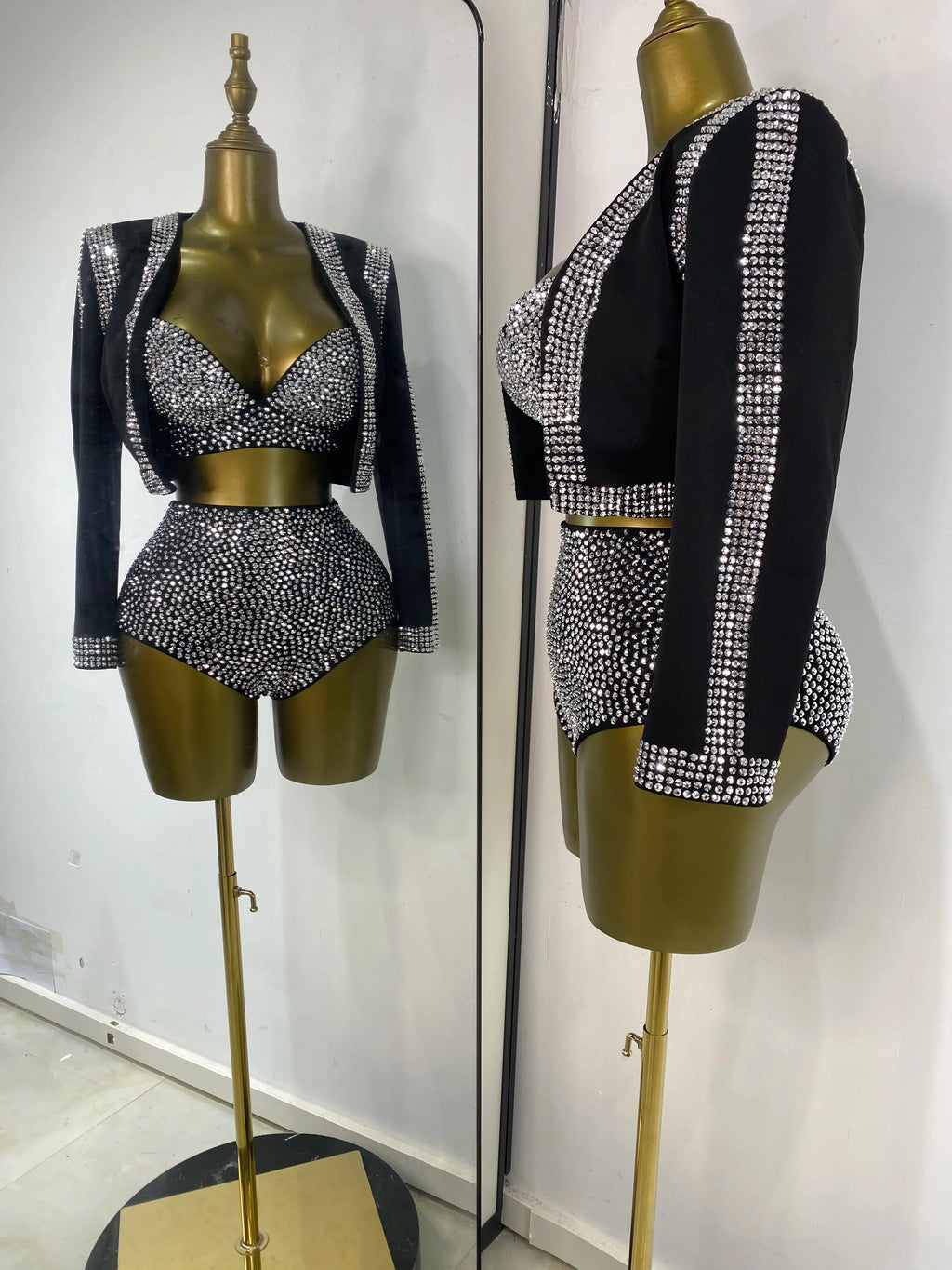 Rhinestone Three-Piece Festival Set