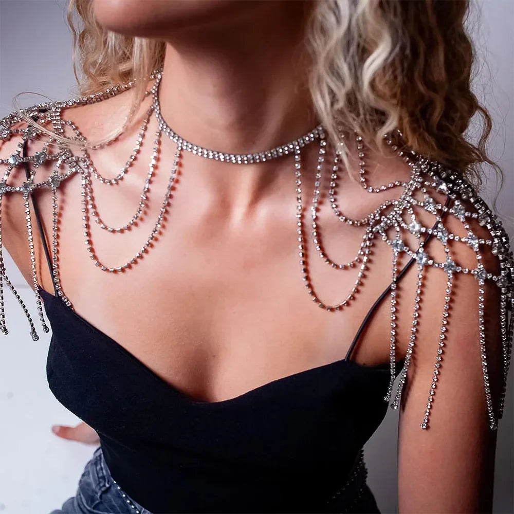 Crystal Shoulder Chain Harness
