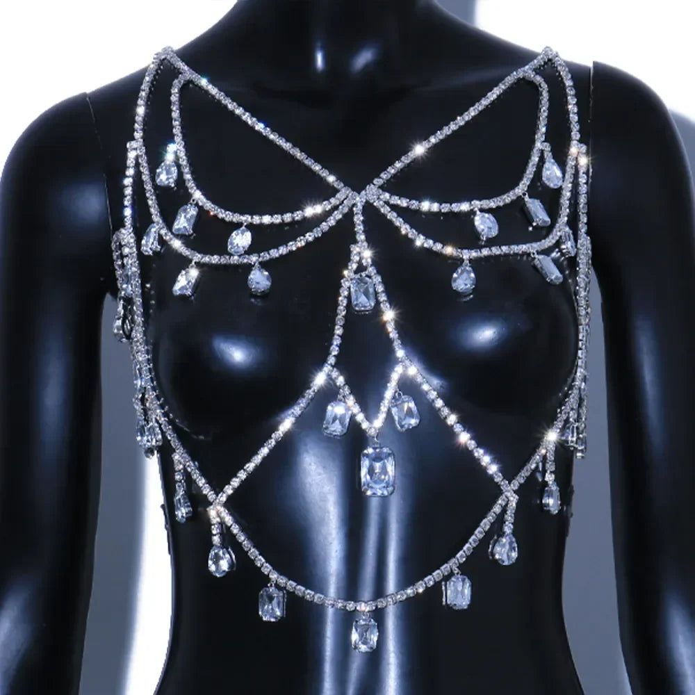Crystal Chest Chain Body Jewelry