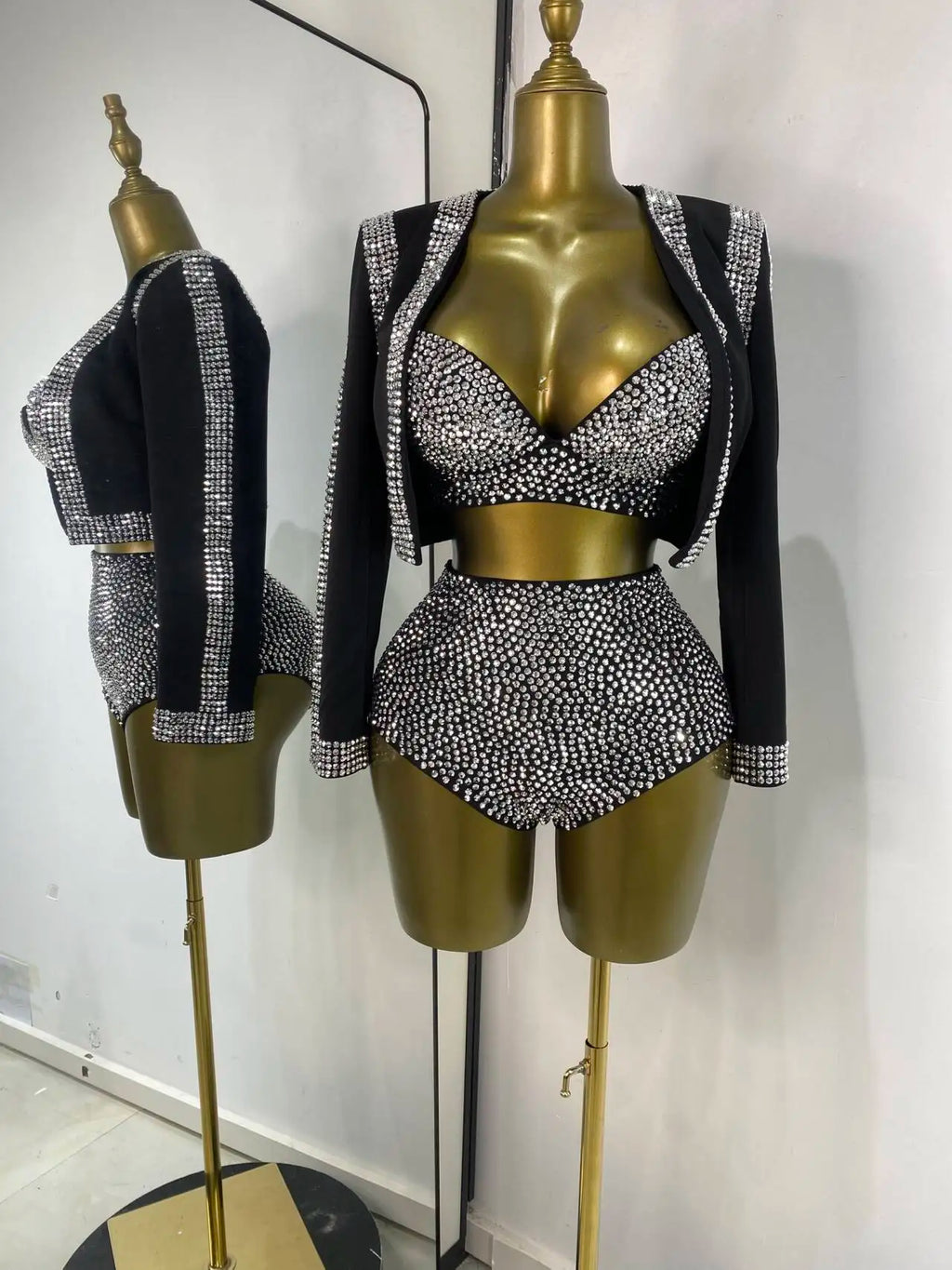 Rhinestone Three-Piece Festival Set