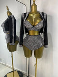Rhinestone Three-Piece Festival Set