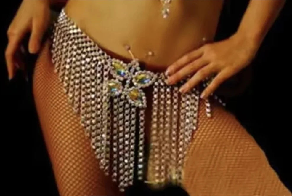 Crystal Tassel Body Chain Set