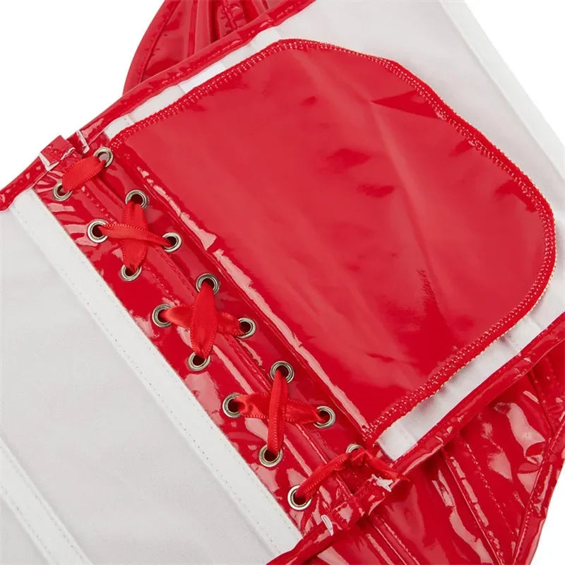 Glossy Faux Leather Corset Top