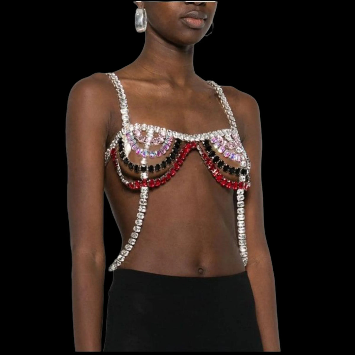 Multicolor Crystal Festival Body Chain
