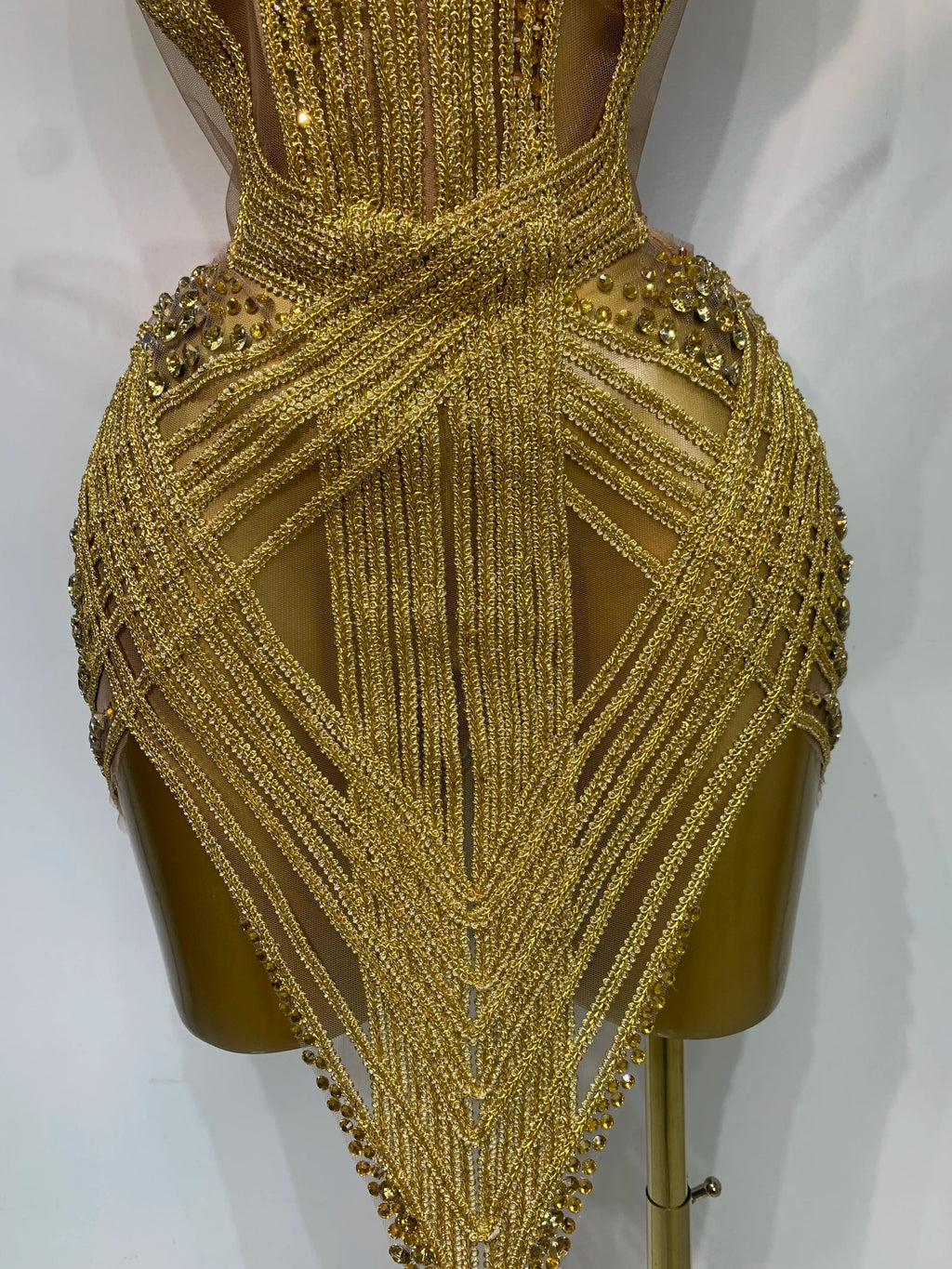Rhinestone Mesh Strapless Festival Mini Dress