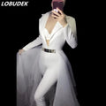 Nightclub Prom Costume Female Singer Dancer Jumpsuit Bar Party Show Stage Outfit