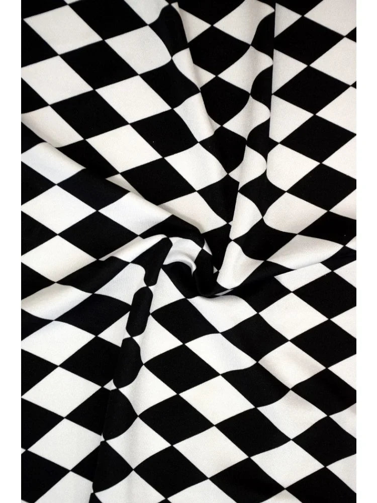 Harlequin Check Cutout Bodysuit