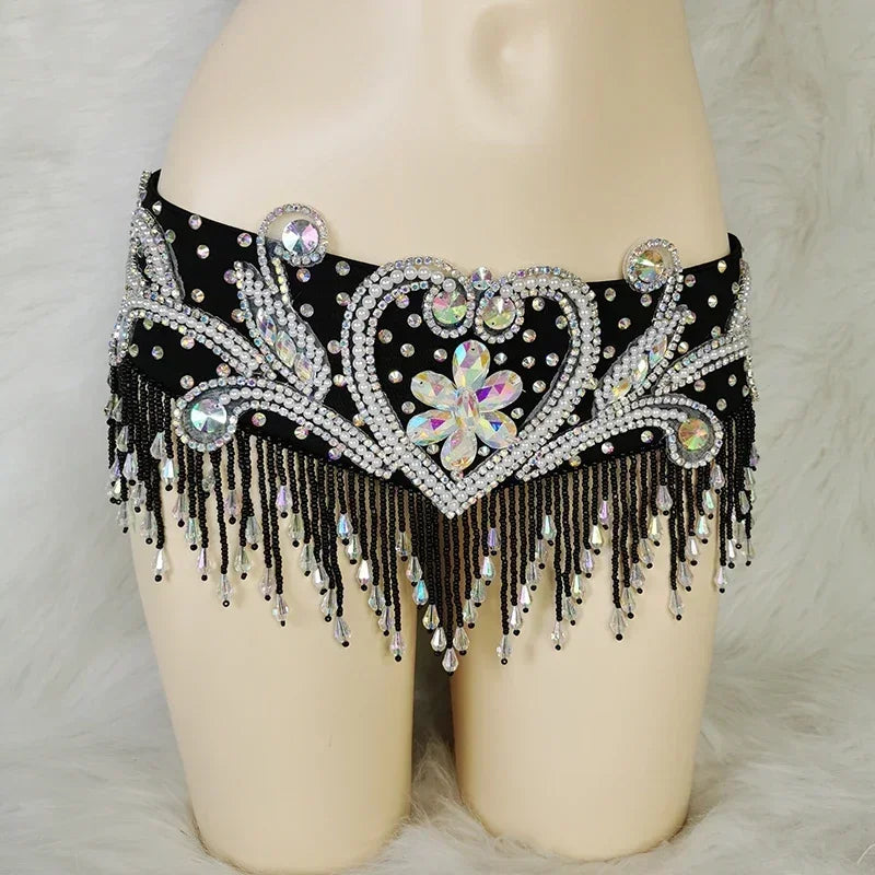 Beaded Crystal Bra & Belt Set