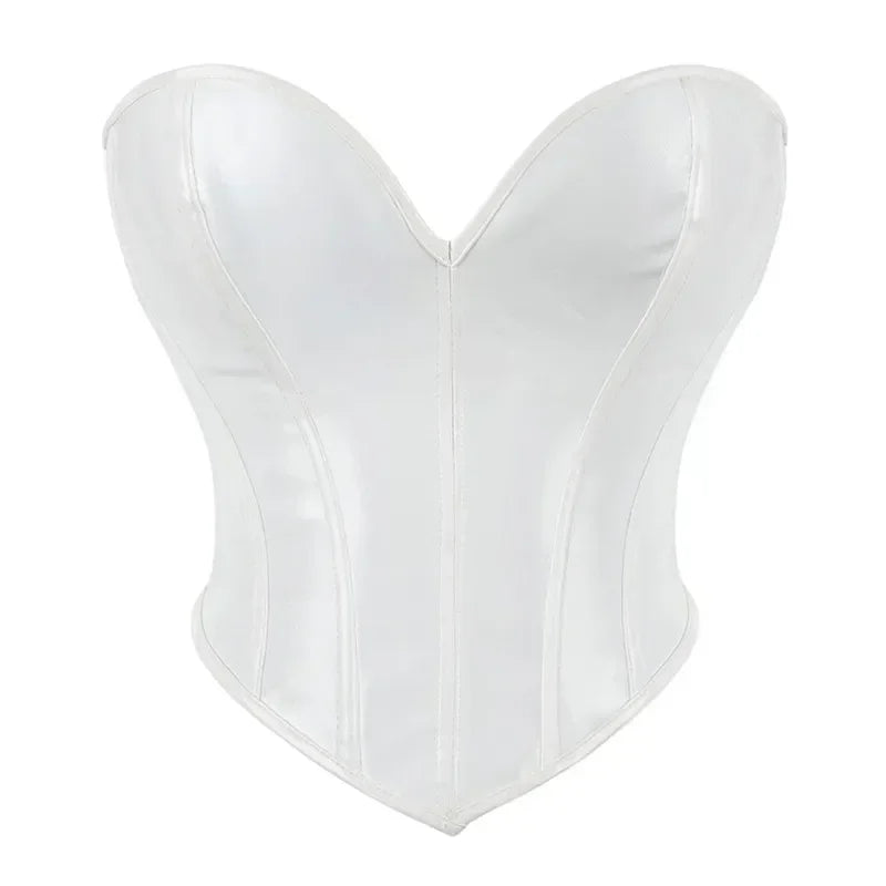 Glossy Faux Leather Corset Top