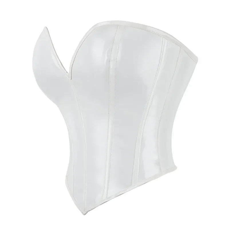 Glossy Faux Leather Corset Top