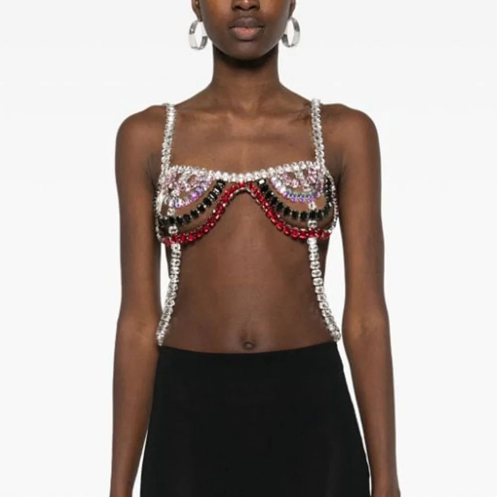 Multicolor Crystal Festival Body Chain