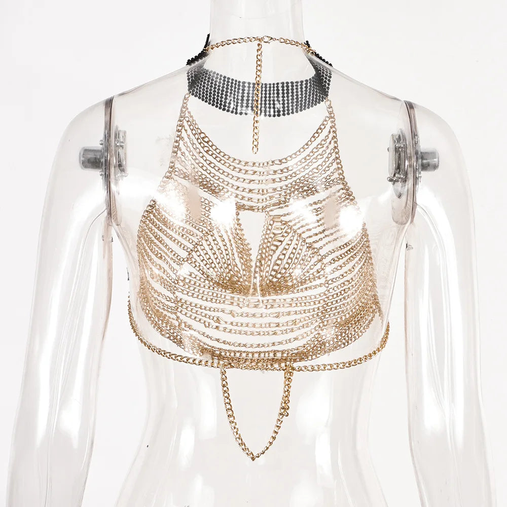 Crystal Body Harness Crop Top