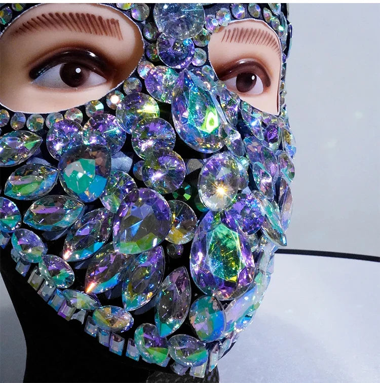Crystal Rhinestone Festival Face Mask