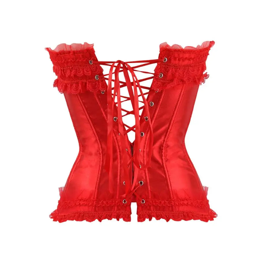Lace Overbust Corset Bustier | Boned Plus-Size Top