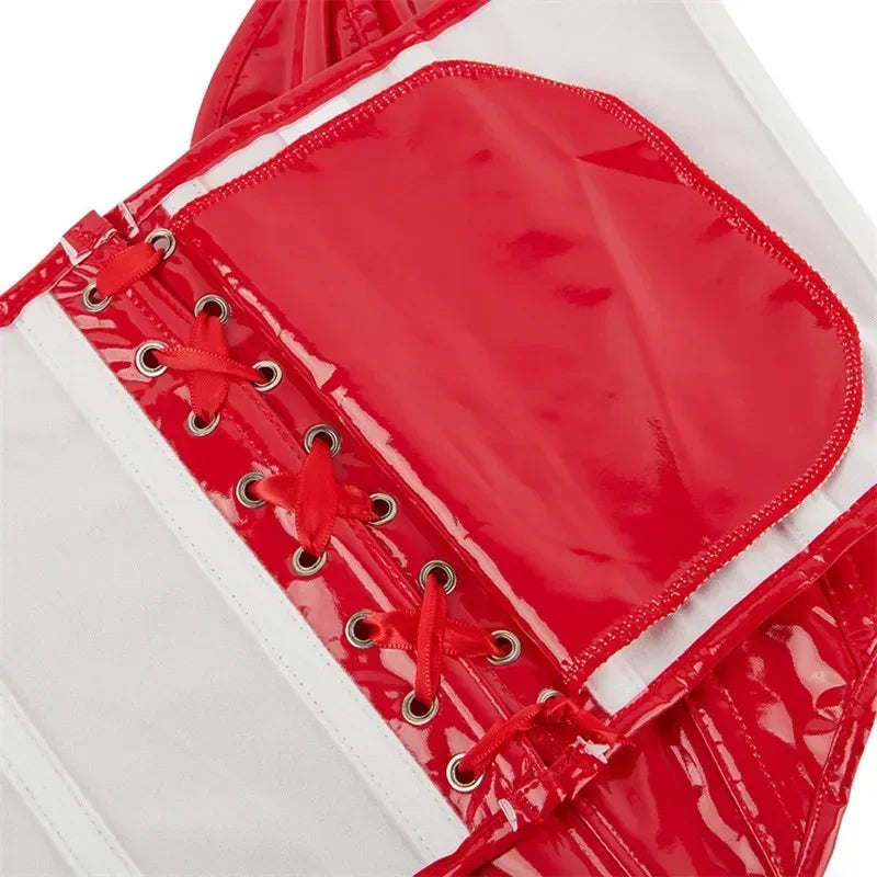 Glossy Faux Leather Corset Top