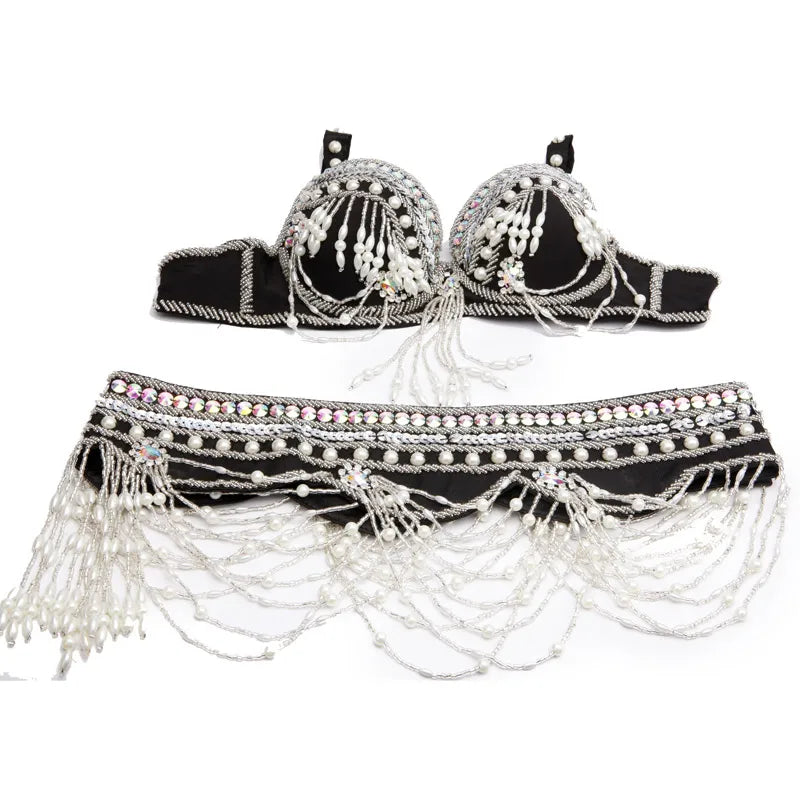 Beaded Bra & Belt Festival Set
