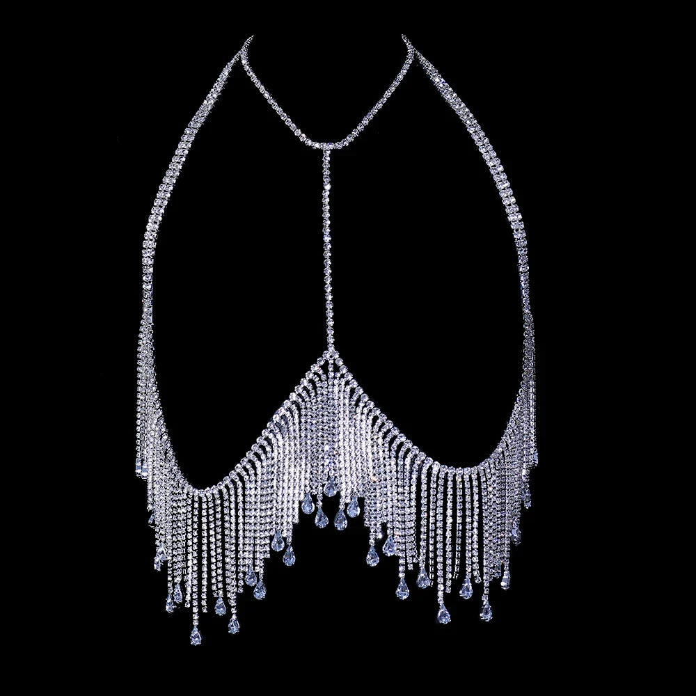 Rhinestone Tassel Bikini Body Chain