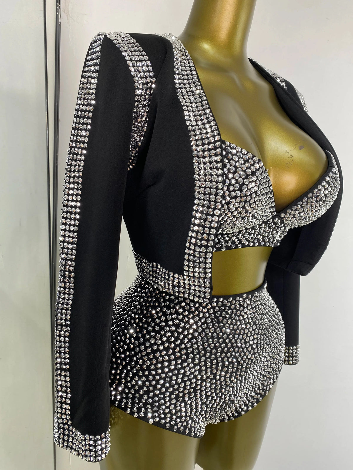 Rhinestone Three-Piece Festival Set