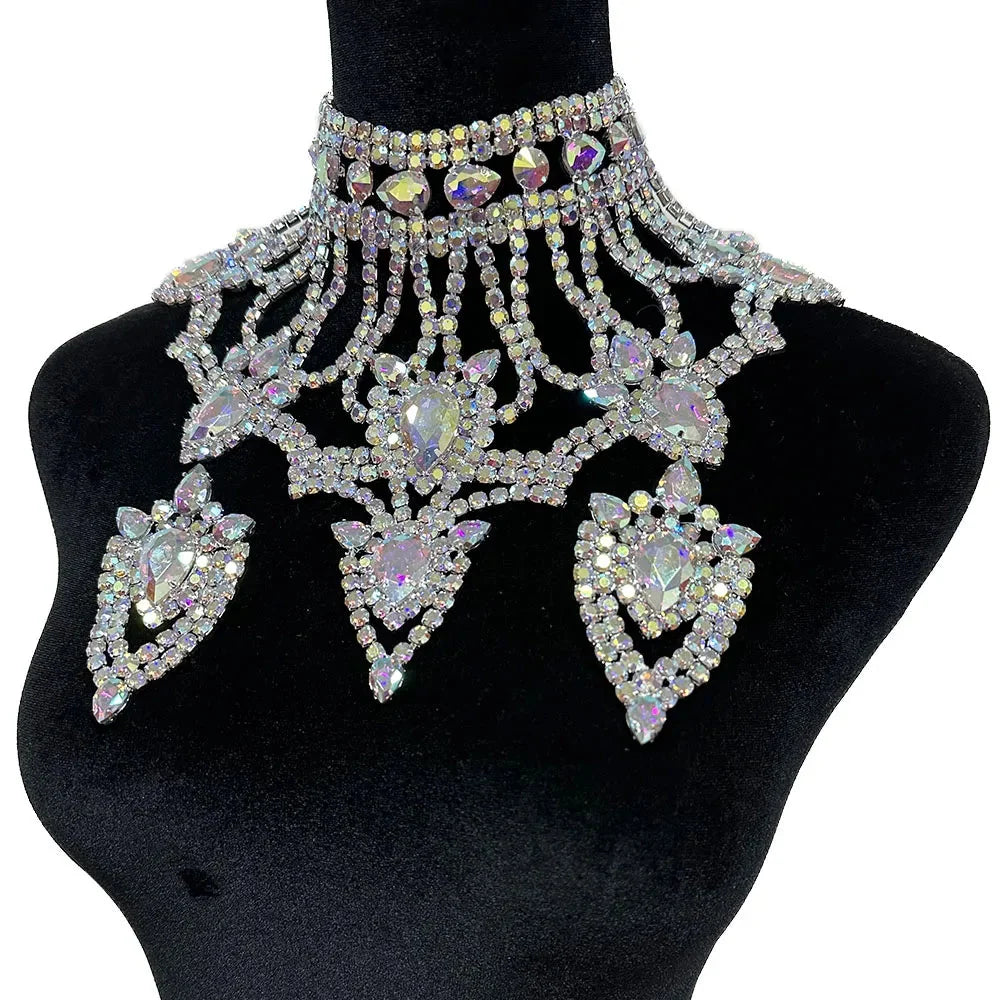 Oversized Gemstone Necklace & Earrings Set