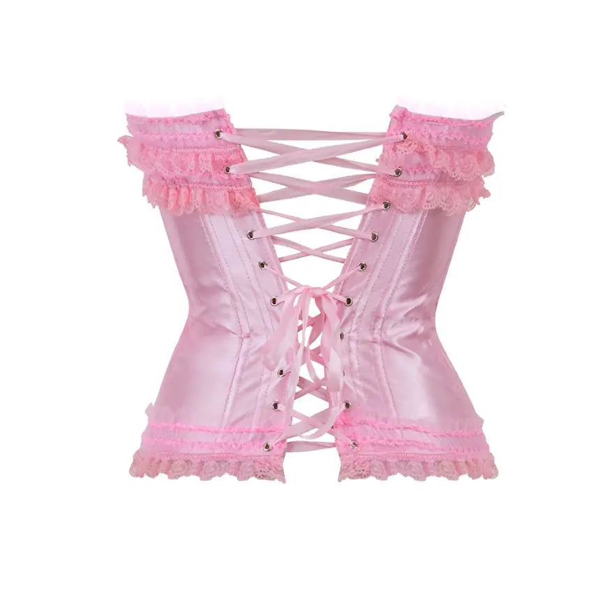 Lace Overbust Corset Bustier | Boned Plus-Size Top