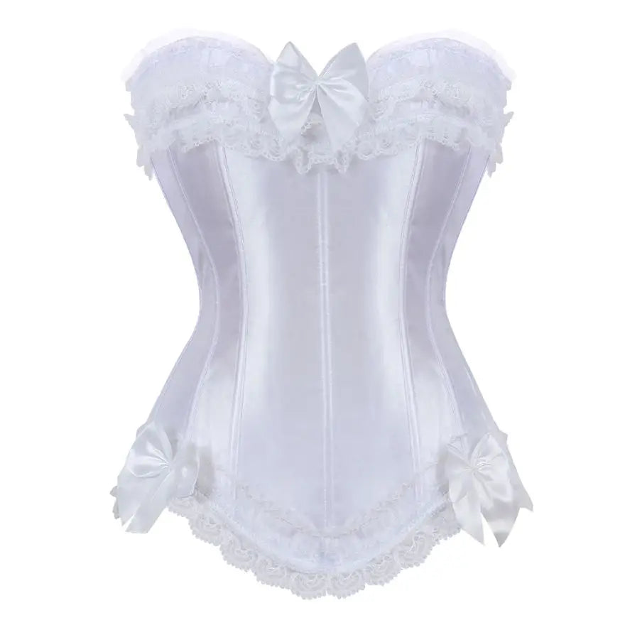 Lace Overbust Corset Bustier | Boned Plus-Size Top