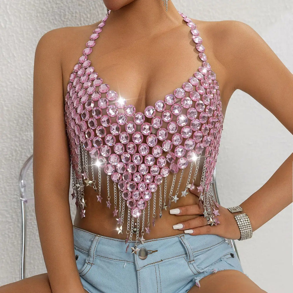 Gemstone Openwork Body Chain