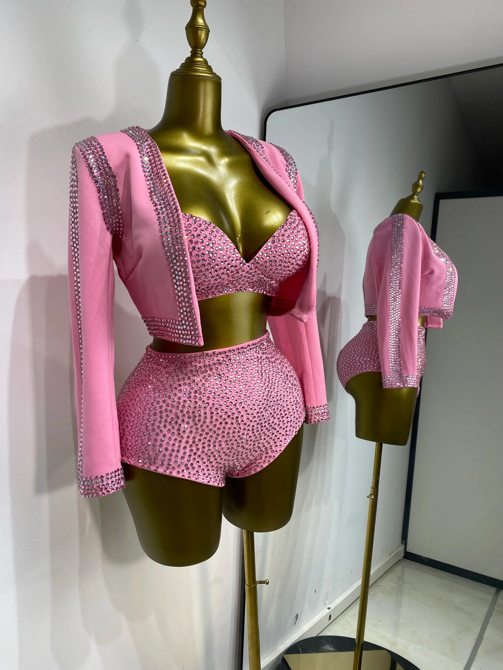 Rhinestone Three-Piece Festival Set