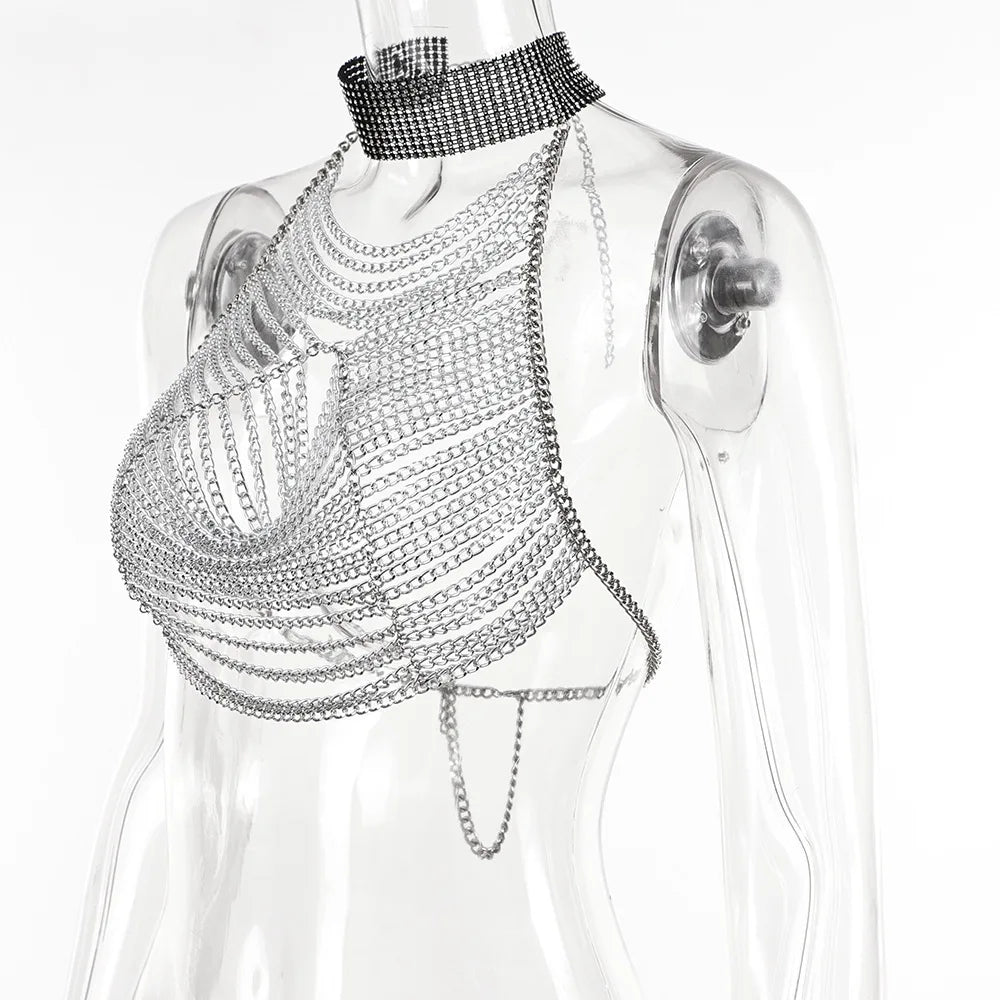Crystal Body Harness Crop Top