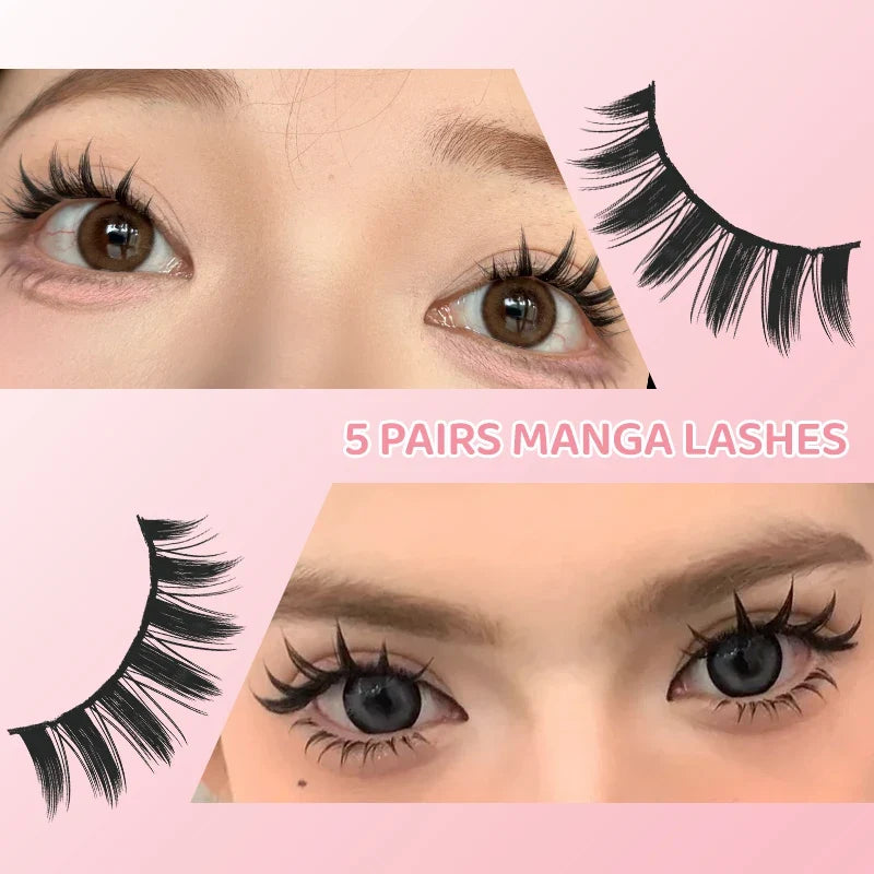 Manga Wispy Strip Lashes | 5-Pair Set