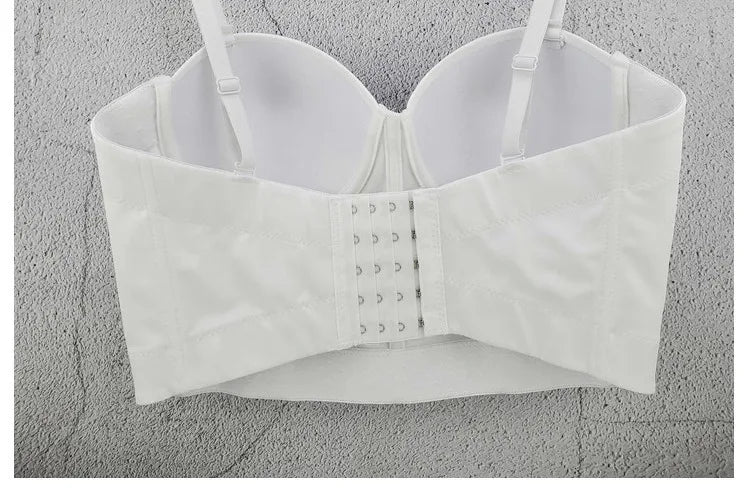 Crystal Beaded Bustier Corset Crop Top Nightclub Party Bralette