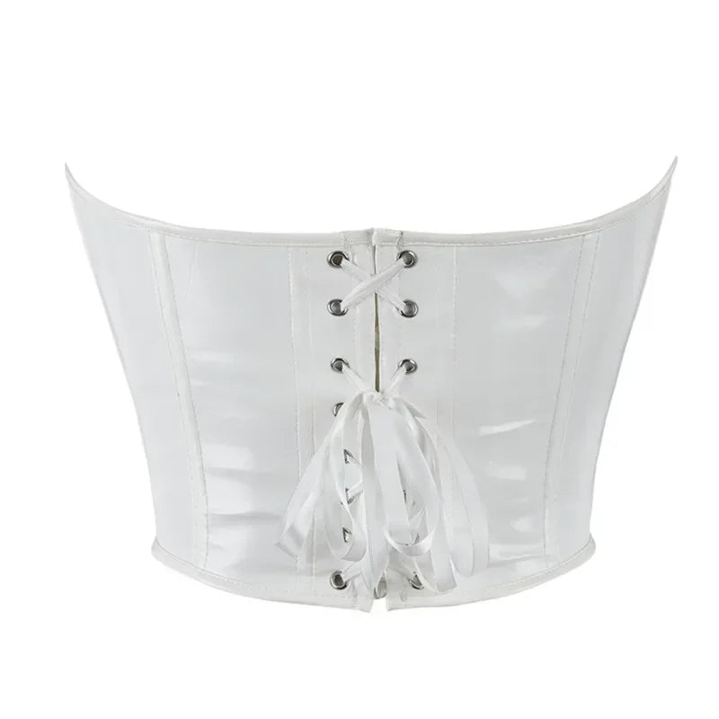 Glossy Faux Leather Corset Top