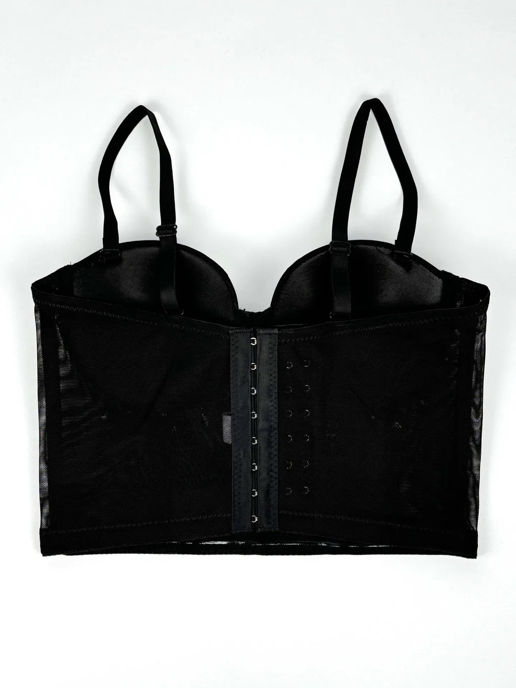 Mesh Bustier Corset Crop Top Diamond Embroidery Tassel Evening Party Bralette