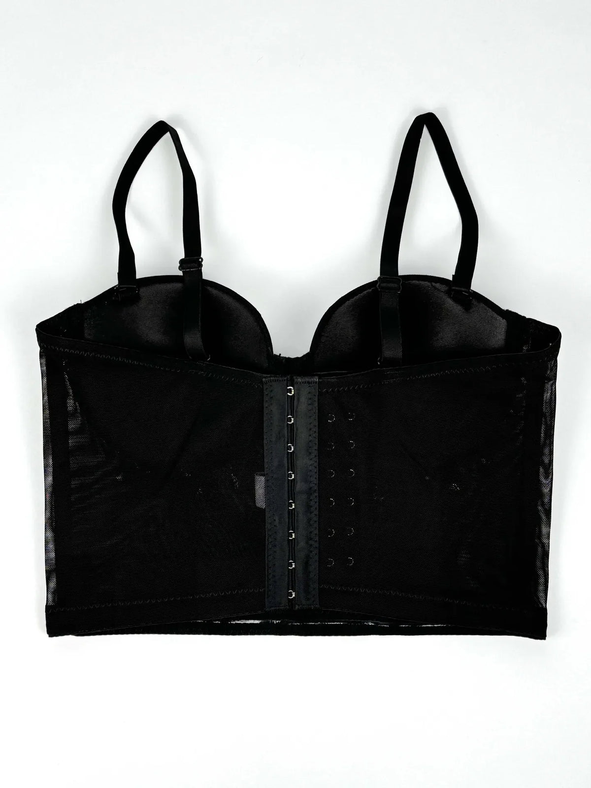 Mesh Bustier Corset Crop Top Diamond Embroidery Tassel Evening Party Bralette