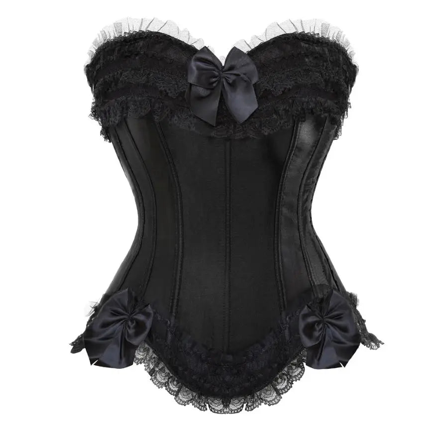 Lace Overbust Corset Bustier | Boned Plus-Size Top