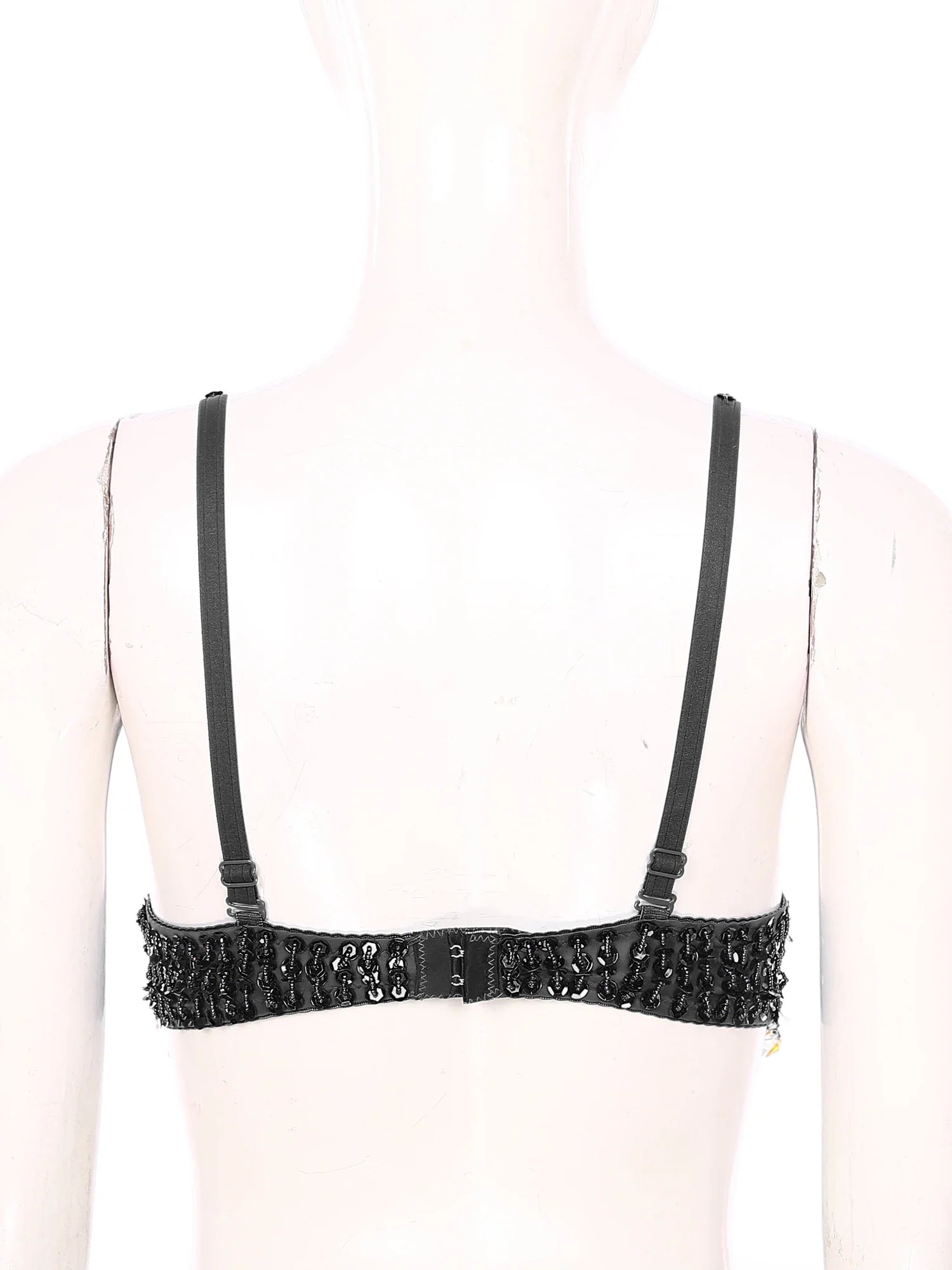Sparkly Floral Beaded Sequin Belly Dance Bra & Tassel Performance Top