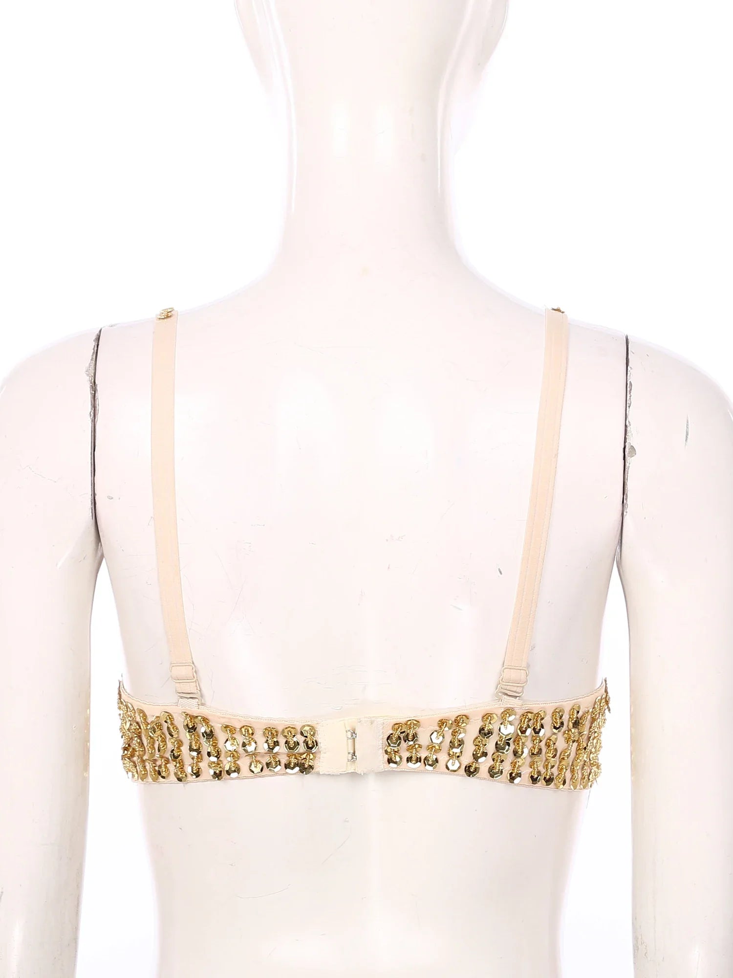 Sparkly Floral Beaded Sequin Belly Dance Bra & Tassel Performance Top