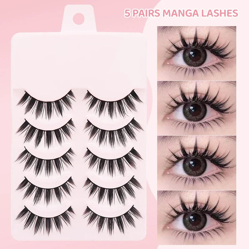 Manga Wispy Strip Lashes | 5-Pair Set