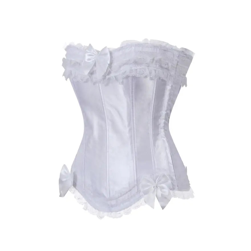Lace Overbust Corset Bustier | Boned Plus-Size Top