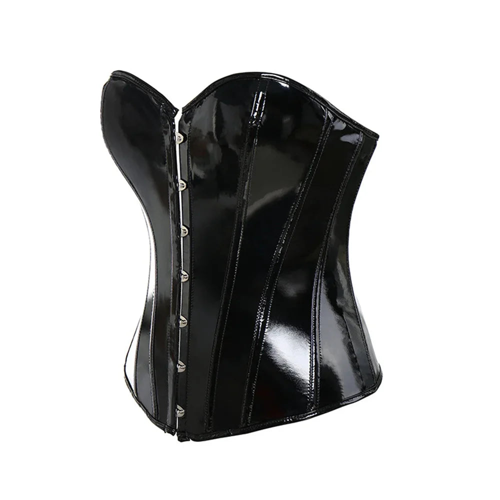 Steampunk Faux Leather Overbust Corset