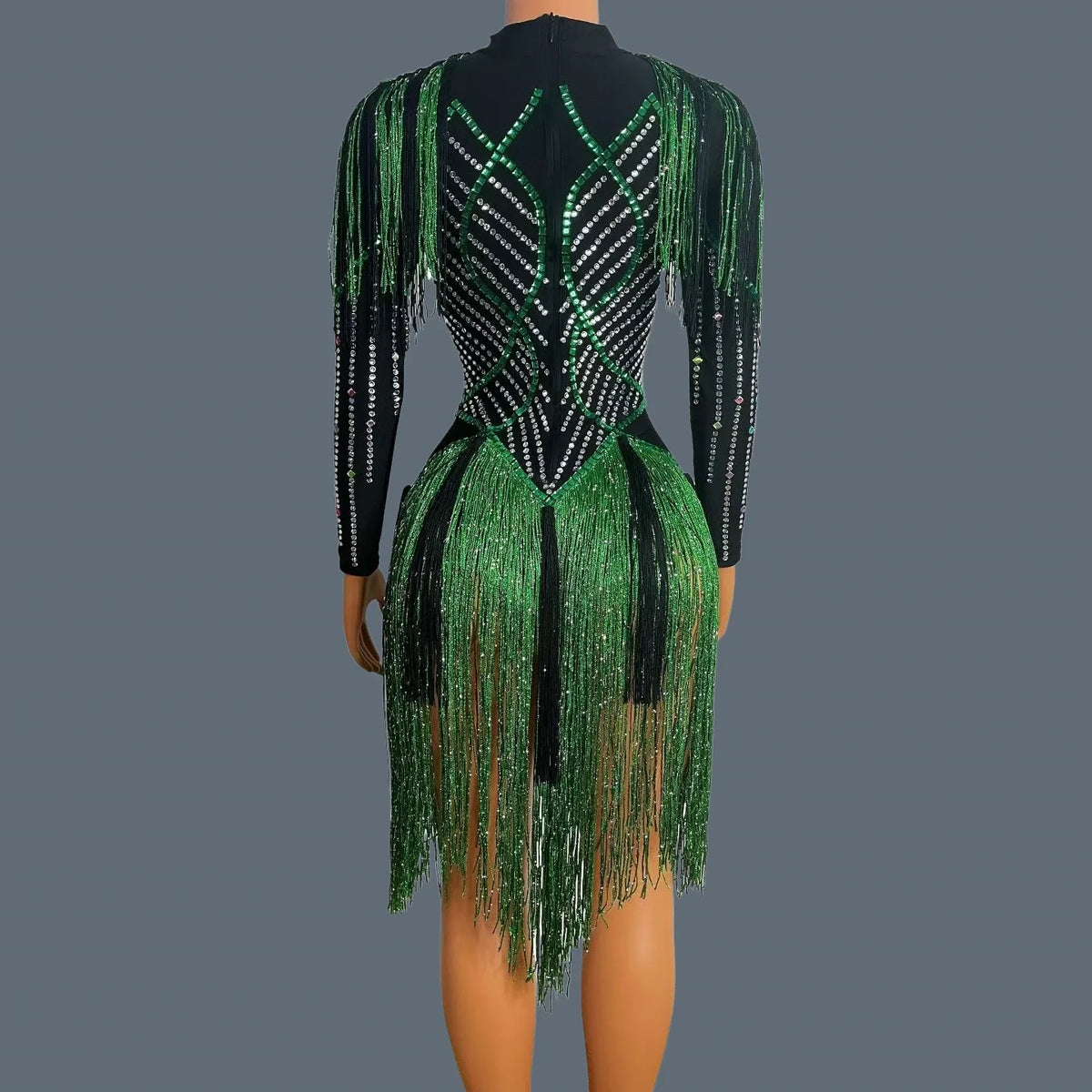 Rhinestone Tassel Fringe Festival Mini Dress