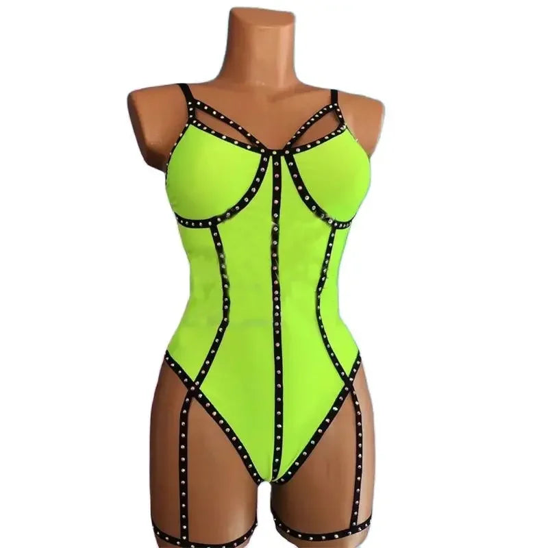 Crystal Gogo Rave Bodysuit