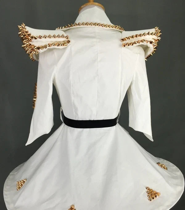 White Studded Faux-Leather Festival Set