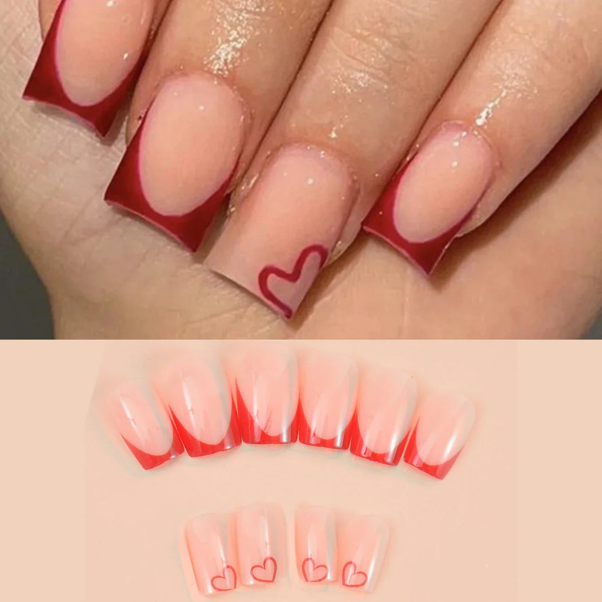 Red Heart Press-On Nails | 24-Piece Set