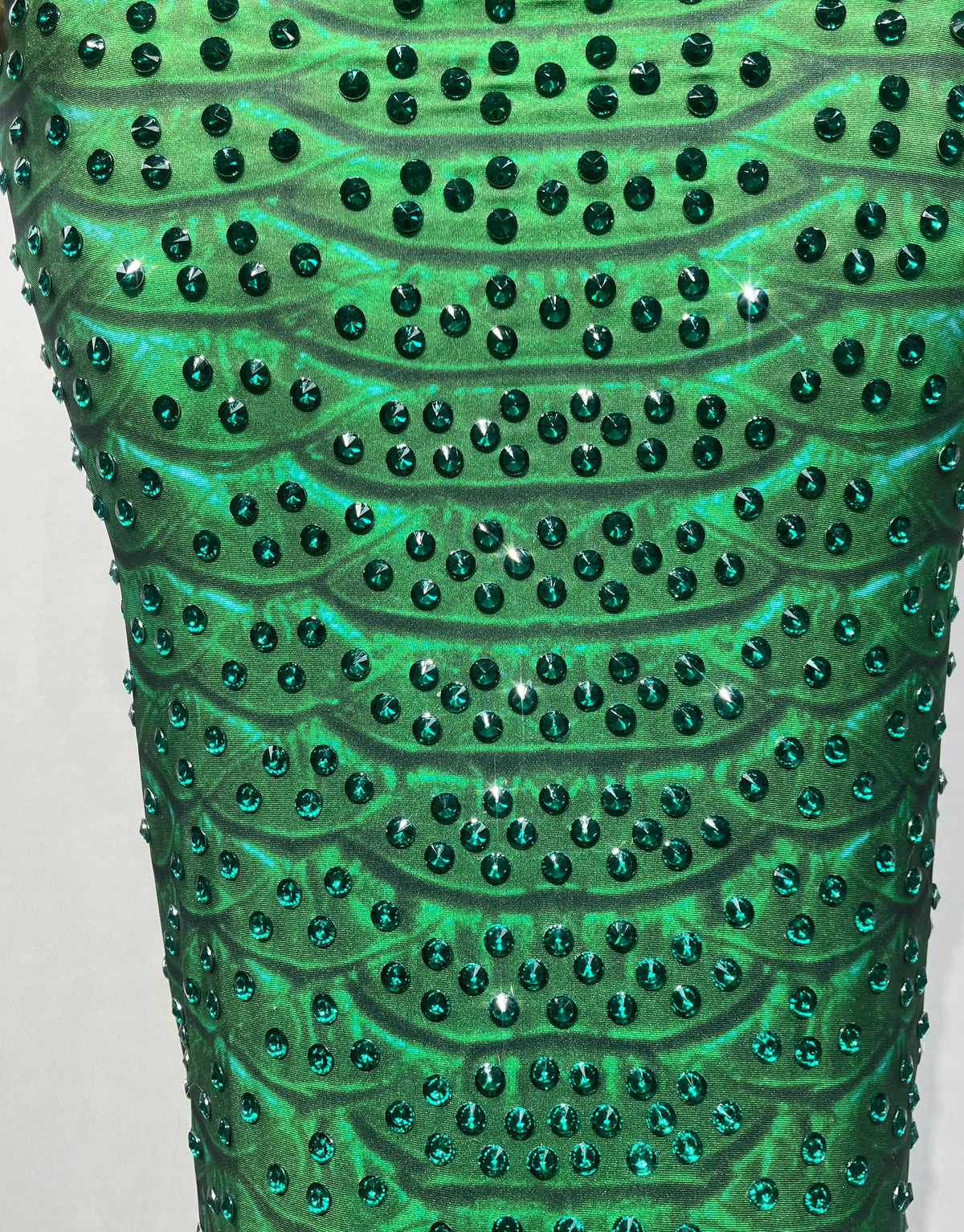 Emerald Snake Rhinestone Gown