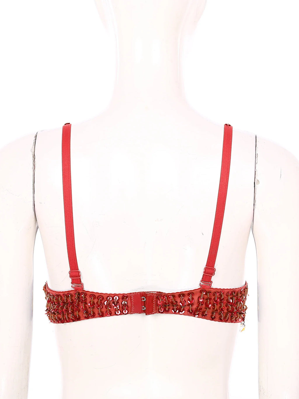 Sparkly Floral Beaded Sequin Belly Dance Bra & Tassel Performance Top