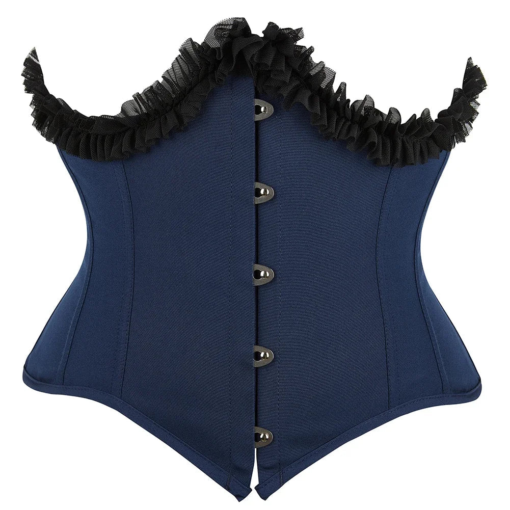 Gothic Lace Ruffle Underbust Corset Bustier
