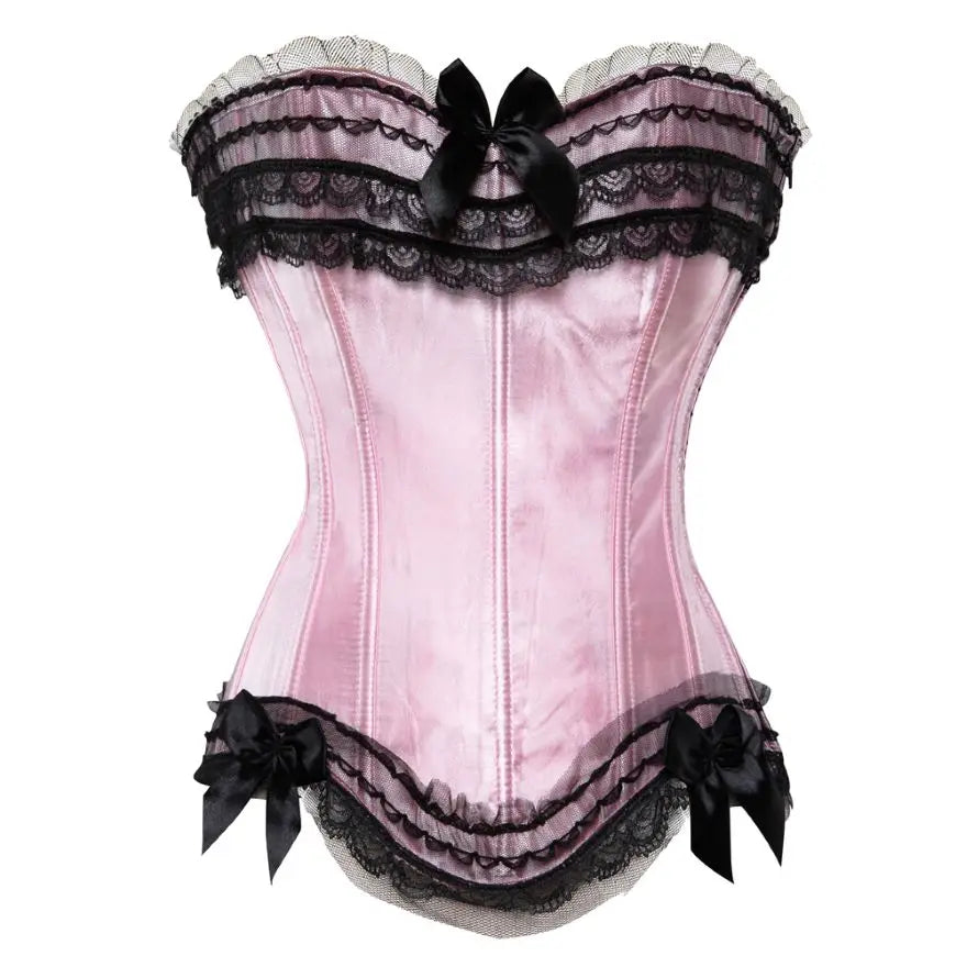 Lace Overbust Corset Bustier | Boned Plus-Size Top