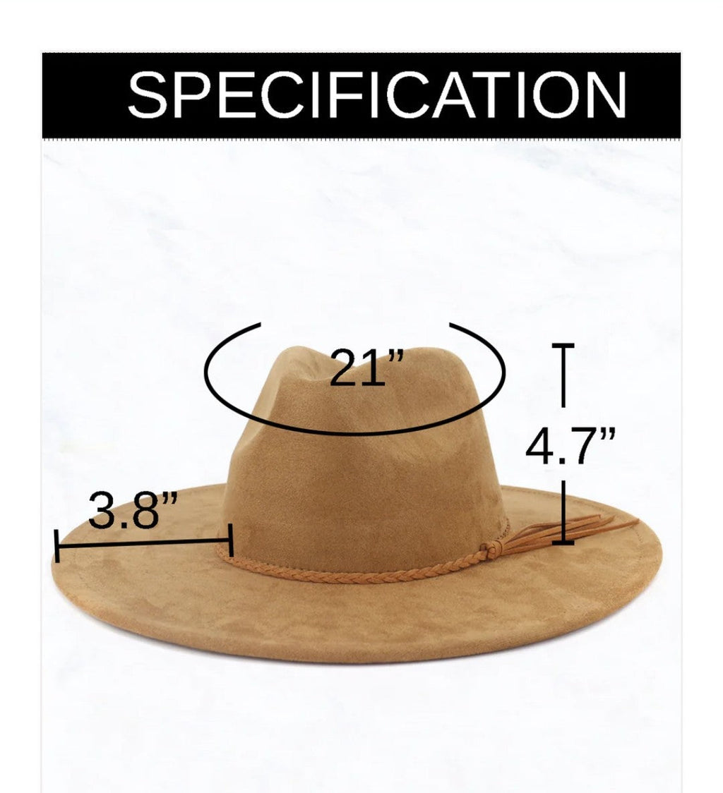 Wide Genuine Leather Tan Suede Hat Band w/ Turq 953r