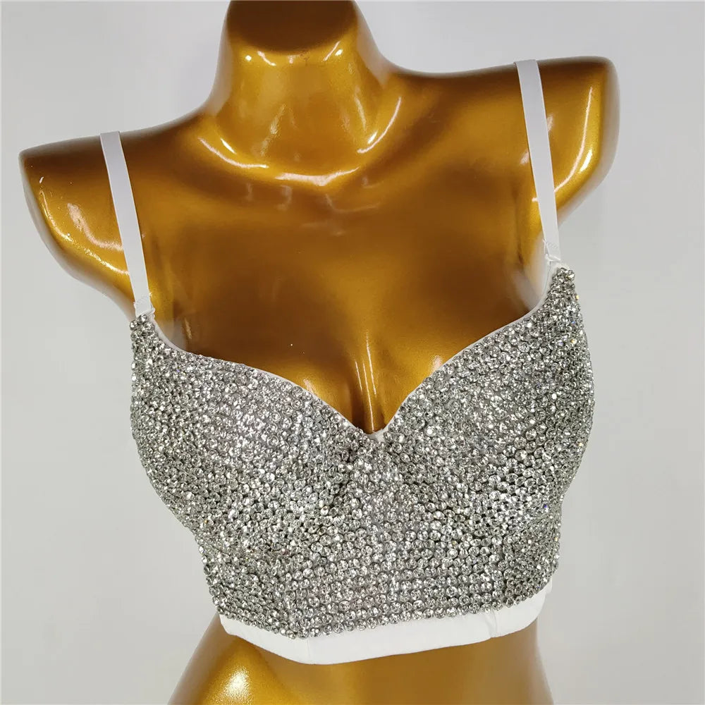 Rhinestone Corset Tank Top